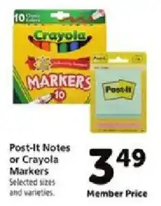 Safeway Post-it Notes or Crayola Markers offer