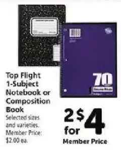 Safeway Top Flight 1-Subject Notebook or Composition Book offer