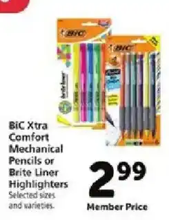 Safeway Bic Xtra Comfort Mechanical Pencils or Brite Liner Highlighters offer