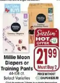 Jewel-Osco Millie Moon Diapers or Training Pants offer