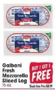 Jewel-Osco Galbani fresh mozzarella sliced log offer