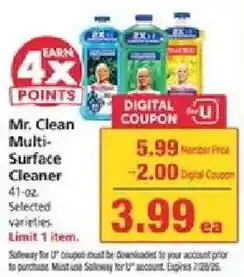 Safeway Mr. Clean Multi-Surface Cleaner offer