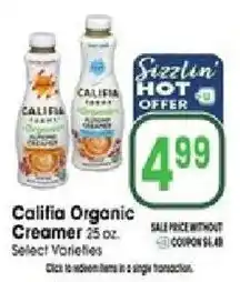 Jewel-Osco Califia Organic Creamer offer