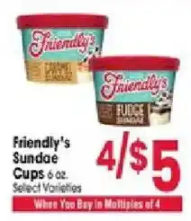 Jewel-Osco Friendly's Sundae Cups offer