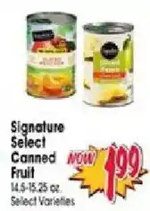 Jewel-Osco Signature Select Canned Fruit offer