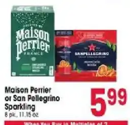 Jewel-Osco Maison Perrier or San Pellegrino Sparkling offer
