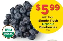 King Soopers Simple Truth Organic Blueberries offer