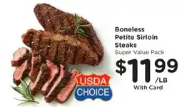 King Soopers Usda choice boneless petite sirloin steaks offer