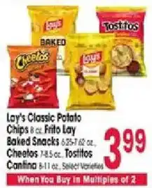 Jewel-Osco Lay's Classic Potato Chips, Frito Lay Baked Snacks, Cheetos, Tostitos, Cantina offer