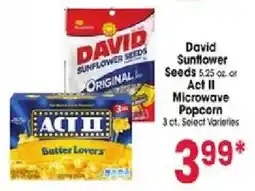 Jewel-Osco David Sunflower Seeds or Act II Microwave Popcorn offer