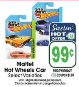Jewel-Osco Mattel Hot Wheels Car offer