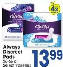 Jewel-Osco Always Discreet Pads offer