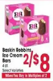 Jewel-Osco Baskin Robbins ice cream bars offer