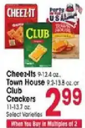 Jewel-Osco Cheez-Its Town House or Club Crackers offer