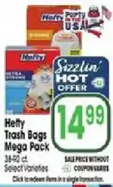 Jewel-Osco Hefty trash bags mega pack offer