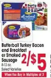 Jewel-Osco Butterball Turkey Bacon and Breakfast or Smoked Sausage offer