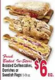 Jewel-Osco Fresh Baked In-Store Braided Coffeecakes, Danishes or Swedish Flaps offer
