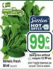 Jewel-Osco Sizzlin' Illinois Fresh Mint bunch offer