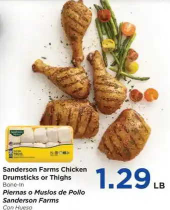 Food 4 Less Sanderson Farms Chicken Drumsticks or Thighs offer