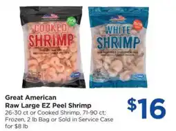 Food 4 Less Great American Raw Large EZ Peel Shrimp offer
