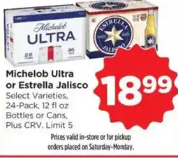 Food 4 Less Michelob Ultra or Estrella Jalisco offer