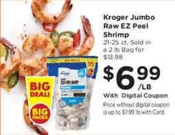 Ralphs Kroger jumbo raw ez peel shrimp offer