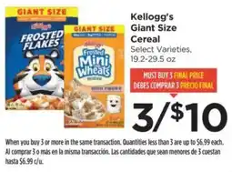 Food 4 Less Kellogg's Giant Size Cereal offer