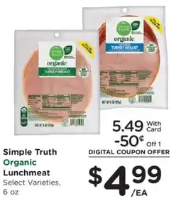 Ralphs Simple Truth Organic Lunchmeat offer