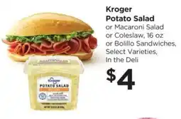 Food 4 Less Kroger potato salad or macaroni salad or coleslaw offer
