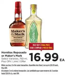 Food 4 Less Hornitos Reposado or Maker's Mark offer