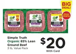 Ralphs Simple Truth Organic Ground Beef offer