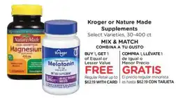Ralphs Kroger or Nature Made Supplements offer