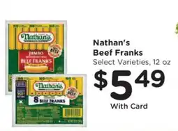 Ralphs Nathan's beef franks offer