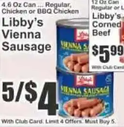 Key Food Libby's Vienna Sausage offer