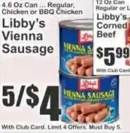 Key Food Libby's Vienna Sausage offer
