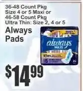 Key Food Always Pads offer