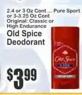 Key Food Old Spice Deodorant offer