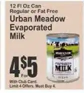 Key Food Urban Meadow Evaporated Milk offer