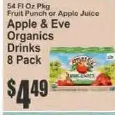 Key Food Apple & Eve Organics Drinks offer
