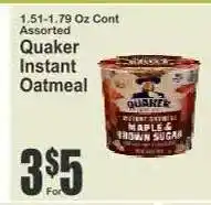 Key Food Quaker Instant Oatmeal offer