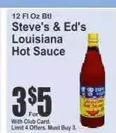 Key Food Steve's & Ed's Louisiana Hot Sauce offer