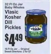 Key Food Vlasic Kosher Dill Pickles offer