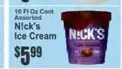 Key Food Nick's Ice Cream offer