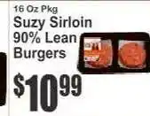 Key Food Suzy Sirloin 90% Lean Burgers offer
