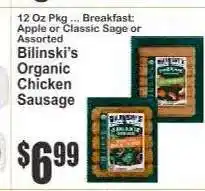 Key Food Bilinski's Organic Chicken Sausage offer