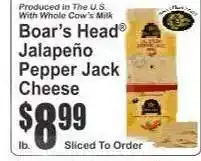 Key Food Boar's Head Jalapeño Pepper Jack Cheese offer