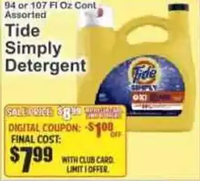 Key Food Tide Simply Detergent offer