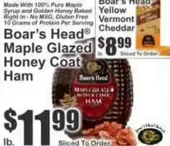 Key Food Boar's Head Maple Glazed Honey Coat Ham offer