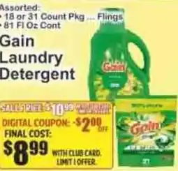 Key Food Gain Laundry Detergent offer