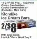 Key Food Klondike Ice Cream bars offer